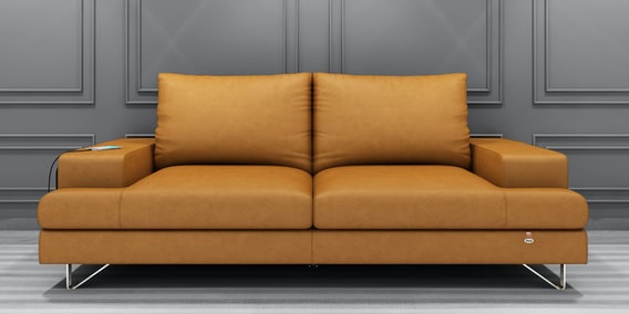 Buy Benjamin 3 Seater Sofa in Camel Brown Colour Online - Contemporary 3  Seater Sofas - 3 Seater Sofas - Furniture - Pepperfry Product