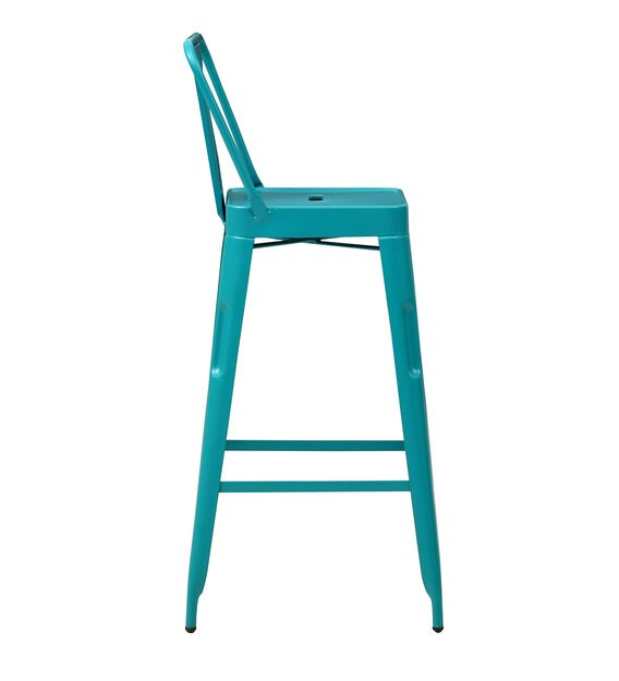 Buy Becky Metal Bar Stool In Turquoise Colour Bohemiana By Pepperfry