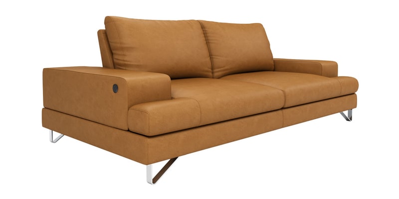 Buy Benjamin 3 Seater Sofa in Camel Brown Colour by Durian 