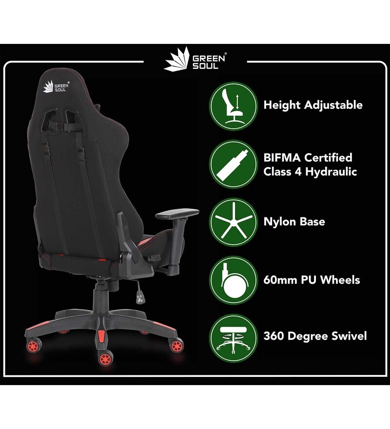 Buy Beast Gaming Chair in Black & Red Colour by Green Soul Online Gaming Chairs Chairs