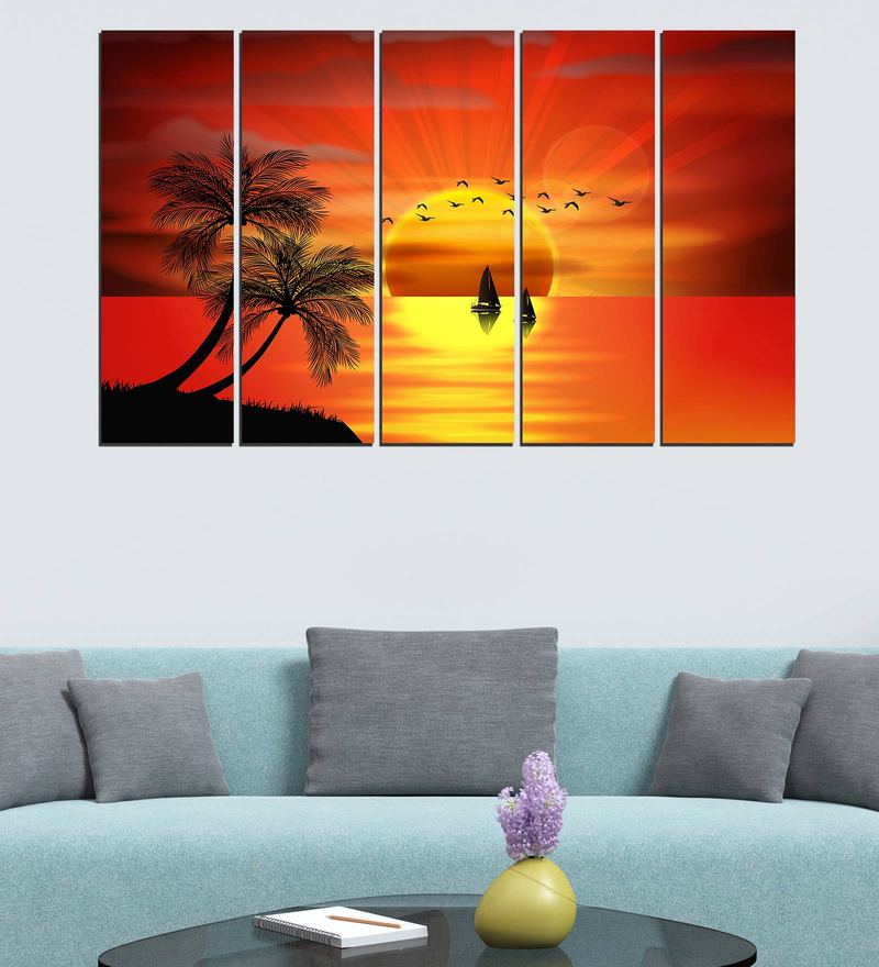 Buy Beautiful Sunrise Wood Framed Velvet Laminated Art Print by Wens