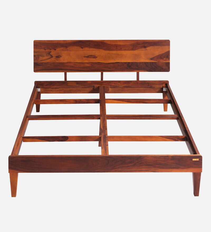 Buy Sheesham Wood King Size Bed in Honey Brown Finish by Sleepyhead