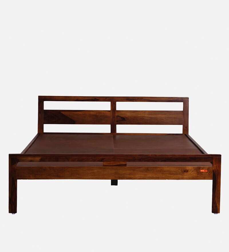 Buy Sheesham Wood King Size Bed in Provencial Teak Finish by Sleepyhead