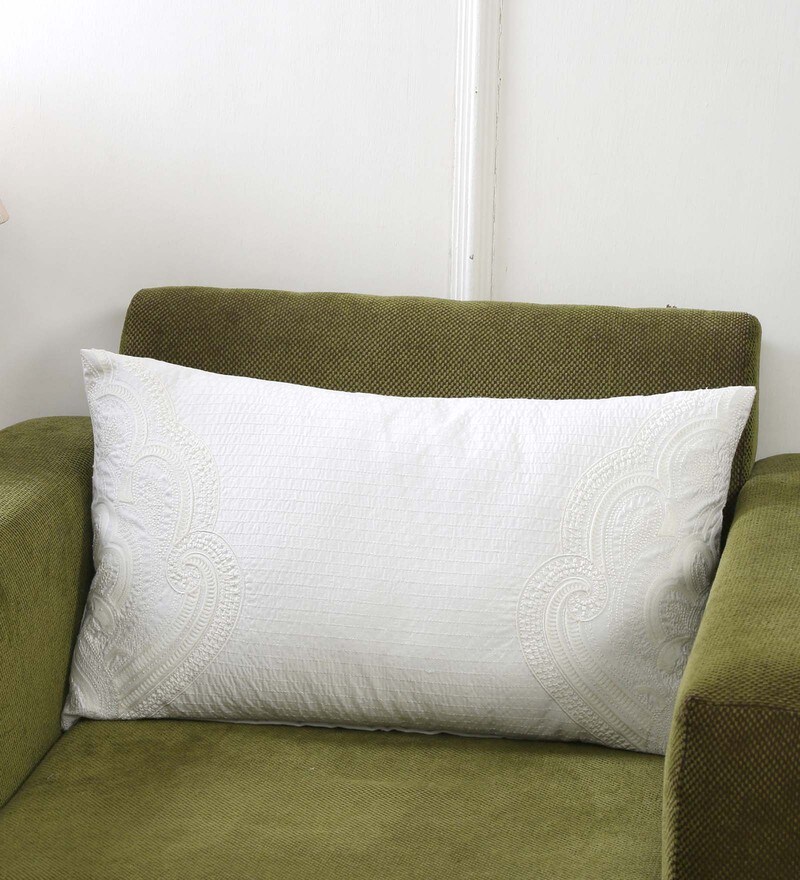 Buy Beige 100 Cotton 14 X 24 Inch Pillow Cover By Maspar Online