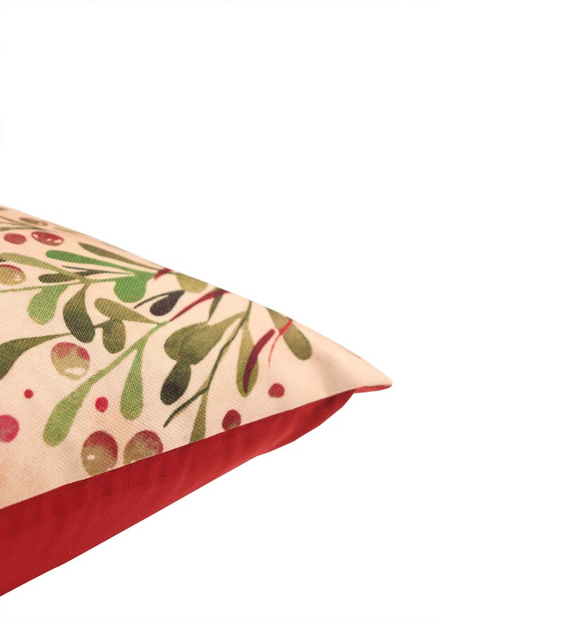 Buy Beige Cotton Blend Quotes 16x16 inches Cushion Covers 1 Piece by