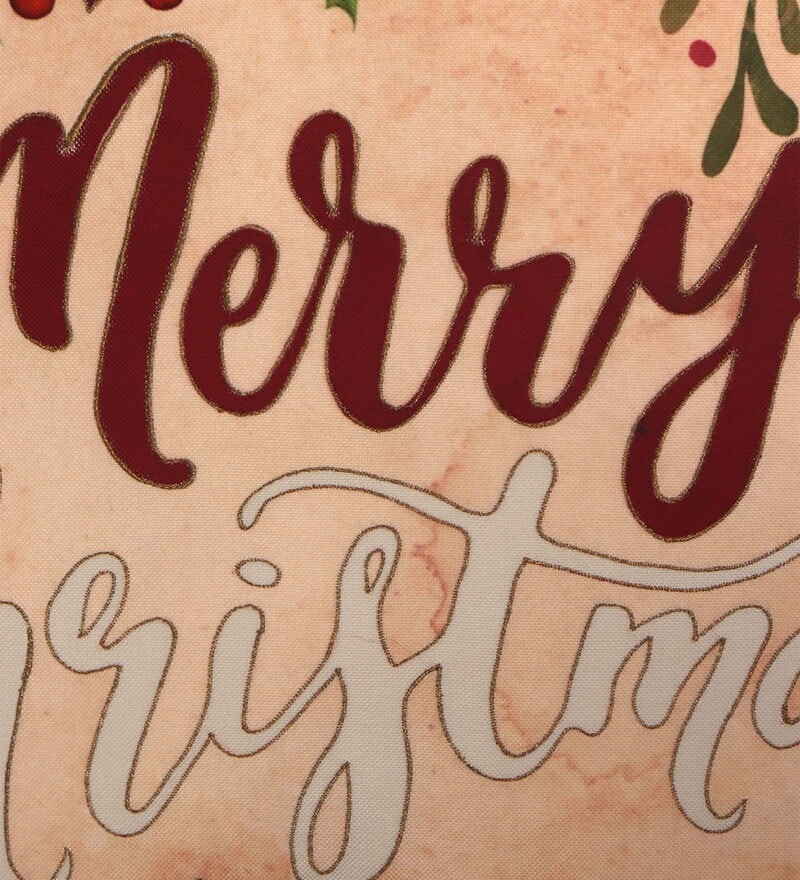 Buy Beige Cotton Blend Quotes 16x16 inches Cushion Covers 1 Piece by