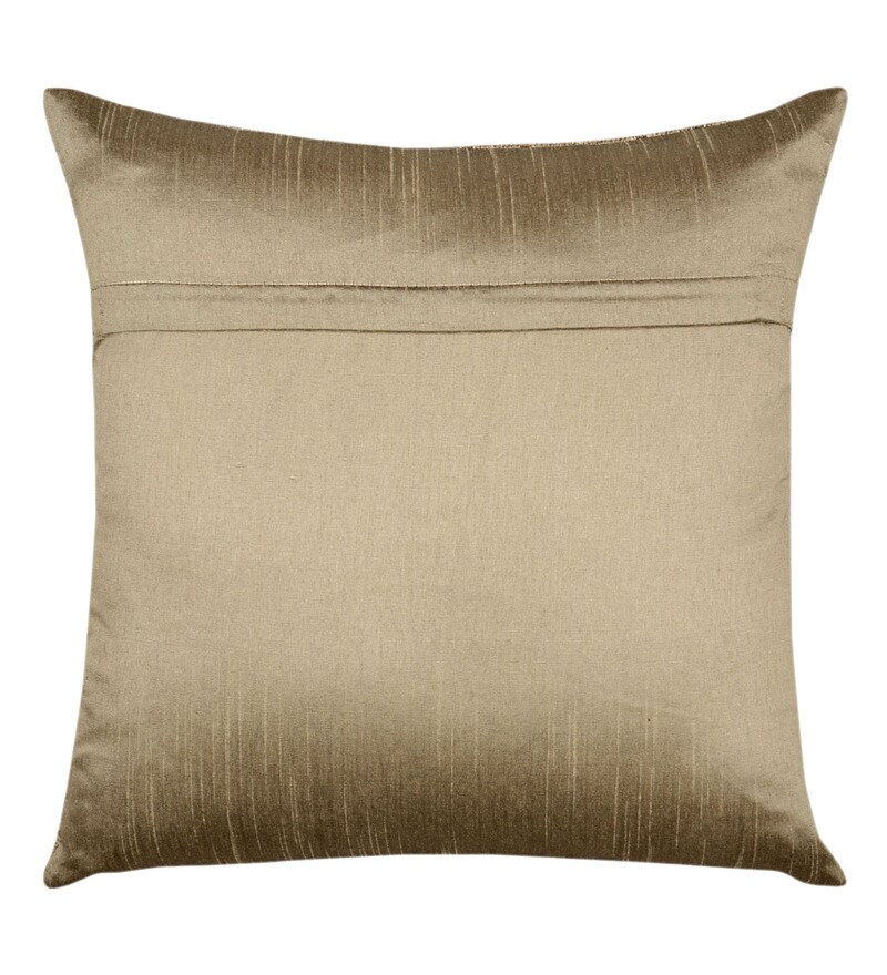 Buy Beige Cotton Geometric 16x16 inches Set of 5 Cushion Covers by Saral Home Online Geometric