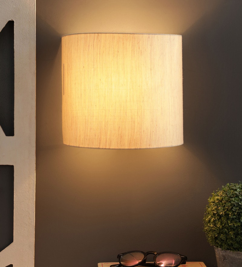Buy Beige Fabric Wall Sconces By Foziq Online Flush Mounts Wall Lights Lamps and Lighting
