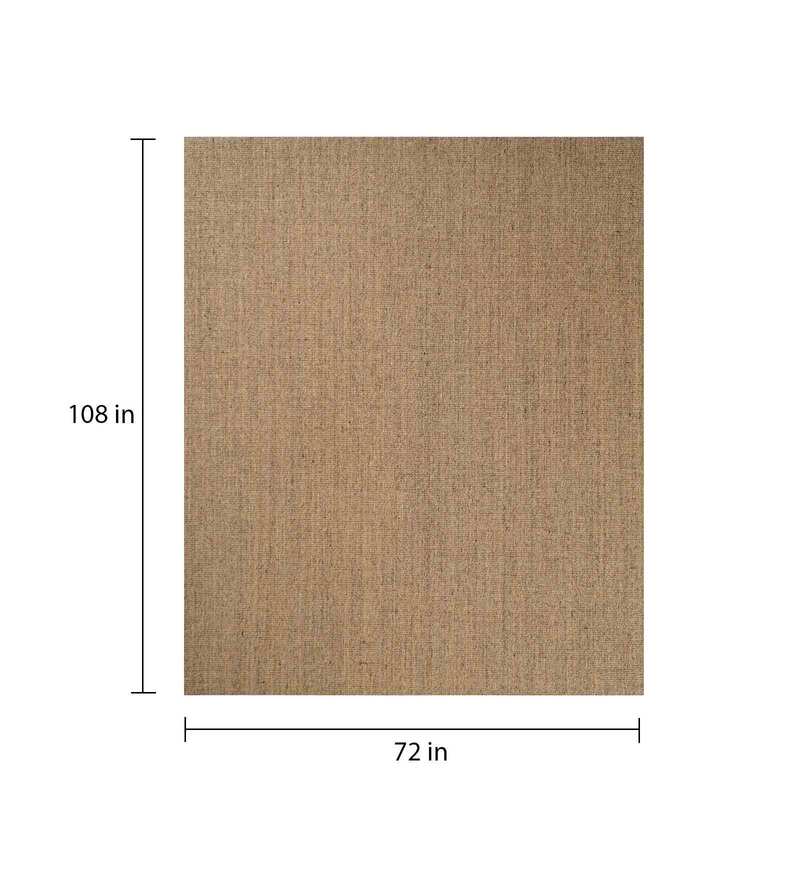 Buy Beige Sisal Solid 6 x 9 Feet Machine Made Carpet by The Neyth
