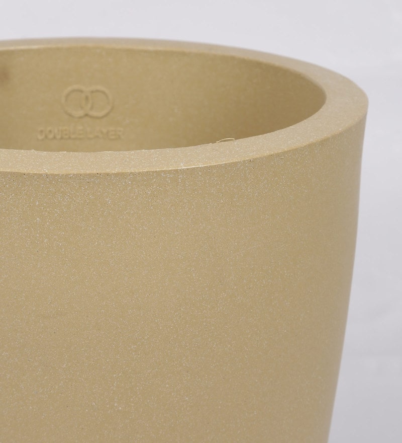 Buy Beige Polymer Round Shaped Large Planter By Yuccabe Italia Online ...