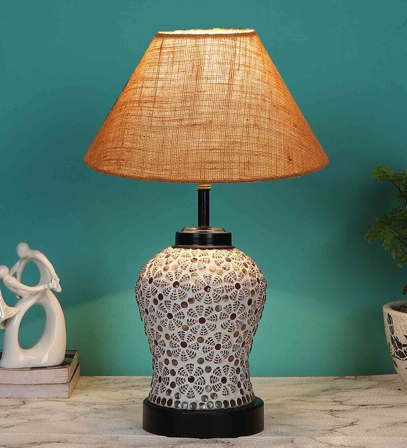Buy Beige Shade Table Lamp With Shade Table Lamp With Glass Base By New