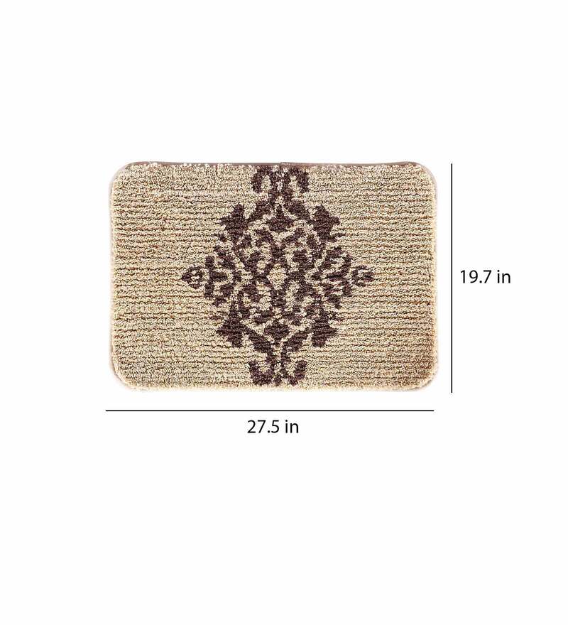 Buy Beige Traditional Polyester AntiSkid Bathmat by Obsessions Online