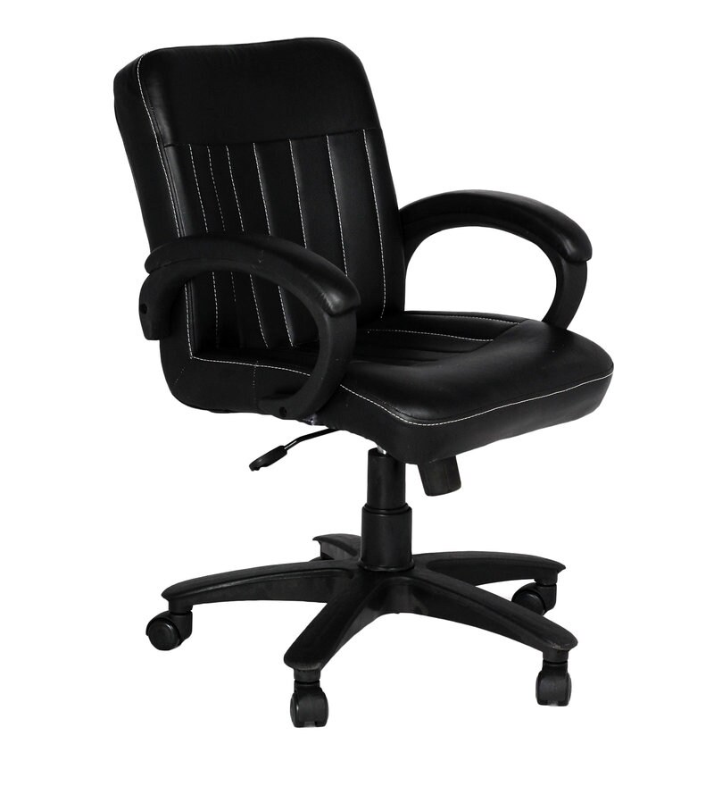 Buy Bellona Leatherette Executive Chair in Black Colour by High living