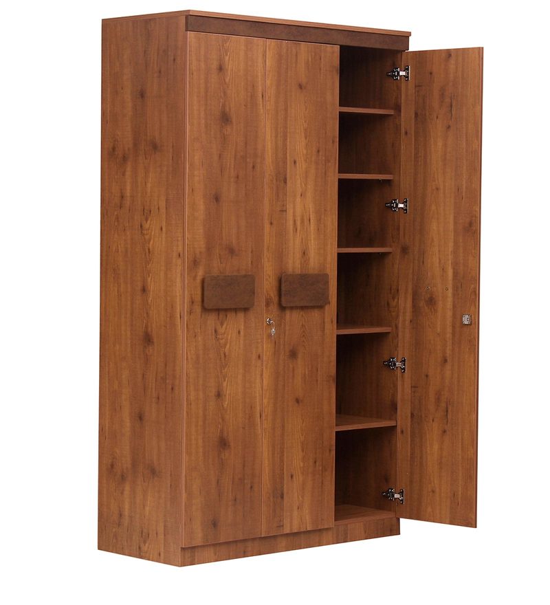 Buy Benson Three Door Wardrobe In Walnut Finish By Peachtree