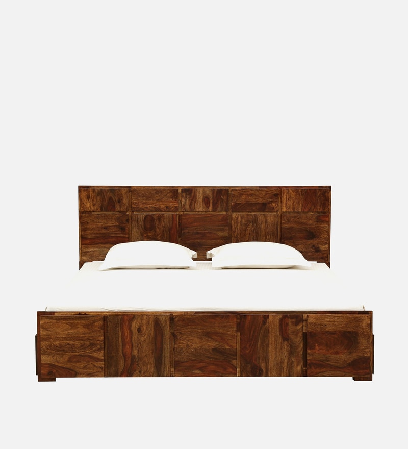 Buy Bergen Sheesham Wood King Size Bed In Provincial Teak Finish With Drawer Storage By