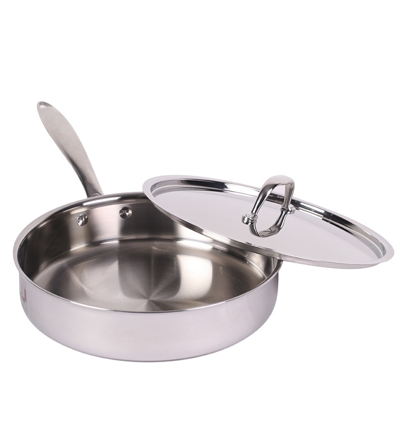 Buy Stainless Steel Fry Pan with Lid by Bergner 3.1 Ltr Online