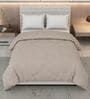 Beage and Blue Polyester Solid 105 GSM Double Bed Comforter