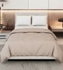 Beage and Blue Polyester Solid 105 GSM Double Bed Comforter