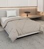 Beage and Blue Polyester Solid 105 GSM Single Bed Comforter