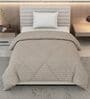 Beage and Blue Polyester Solid 105 GSM Single Bed Comforter