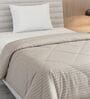 Beage and Blue Polyester Solid 105 GSM Single Bed Comforter
