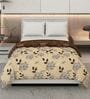 Beage and Brown Polyester Solid 105 GSM Double Bed Comforter