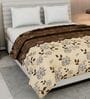 Beage and Brown Polyester Solid 105 GSM Double Bed Comforter
