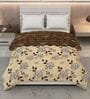 Beage and Brown Polyester Solid 105 GSM Double Bed Comforter