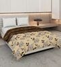Beage and Brown Polyester Solid 105 GSM Double Bed Comforter