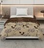 Beage and Brown Polyester Solid 105 GSM Single Bed Comforter