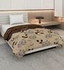 Beage and Brown Polyester Solid 105 GSM Single Bed Comforter