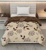 Beage and Brown Polyester Solid 105 GSM Single Bed Comforter