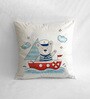 Canvas Cushion with Sailor Bear Print