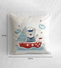 Canvas Cushion with Sailor Bear Print
