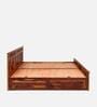 Beatrice Sheesham Wood Queen Size Bed in Honey Finish with Box Storage
