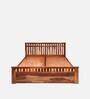 Beatrice Sheesham Wood Queen Size Bed in Honey Finish with Box Storage