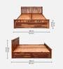 Beatrice Sheesham Wood Queen Size Bed in Honey Finish with Box Storage