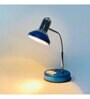 Beautiful Blue & Chrome Metal Study Lamp