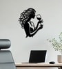 Beautiful Curly Hair Women With Wine Metal Wall Art Decor