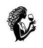 Beautiful Curly Hair Women With Wine Metal Wall Art Decor