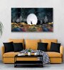 Beautiful Deer In Moonlight Multicolour Canvas Art Print