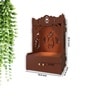 Beautiful Design of Lord Ganesh Brown Wooden Wall Temple for Home With Inbuilt focus Lights & Spacious Shelf