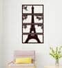 Beautiful Eiffel Tower Color Design In Brown Wooden Wall Hangings