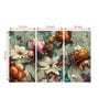 Beautiful Flowers Multicolour Canvas (Set of 3) Art Panels