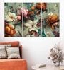 Beautiful Flowers Multicolour Canvas (Set of 3) Art Panels