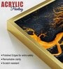 Beautiful Golden Artistic Tree Root Shaped Acrylic Art Framed Art Panel (Set Of 2)