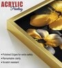 Beautiful Golden Flower Acrylic Framed Art Panel (Set Of 2)