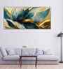 Beautiful Golden Flower And Waves Canvas Wall Painting
