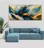 Beautiful Golden Flower And Waves Canvas Wall Painting
