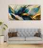 Beautiful Golden Flower And Waves Canvas Wall Painting